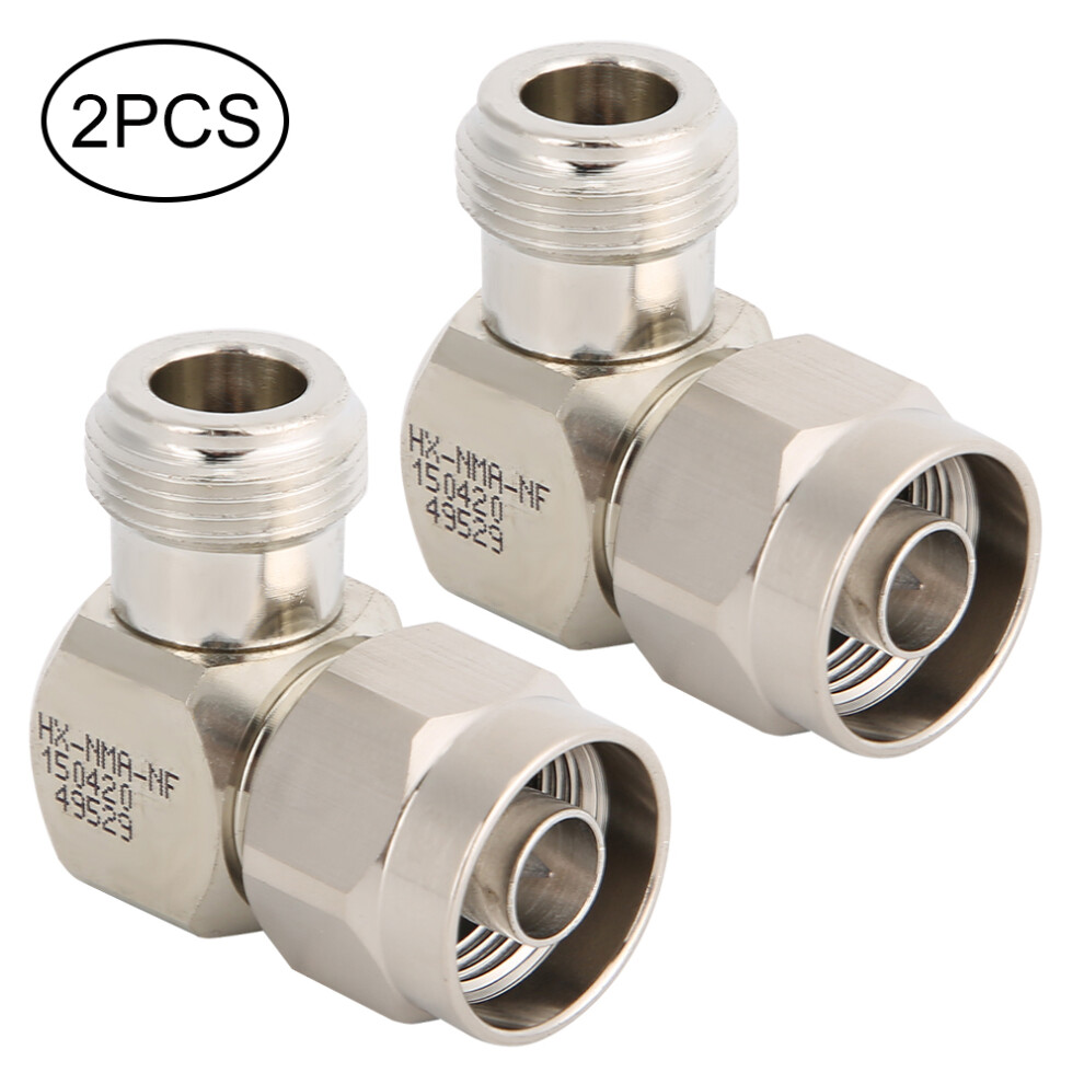 2Pcs 50Ohm N Male To N Female Right Angle Adapter 604725159571