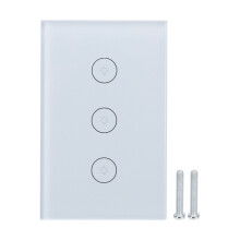 (White) 3-Gang-WLAN-Touchschalter mit App-/Sprachsteuerung 110-240V Schwarz