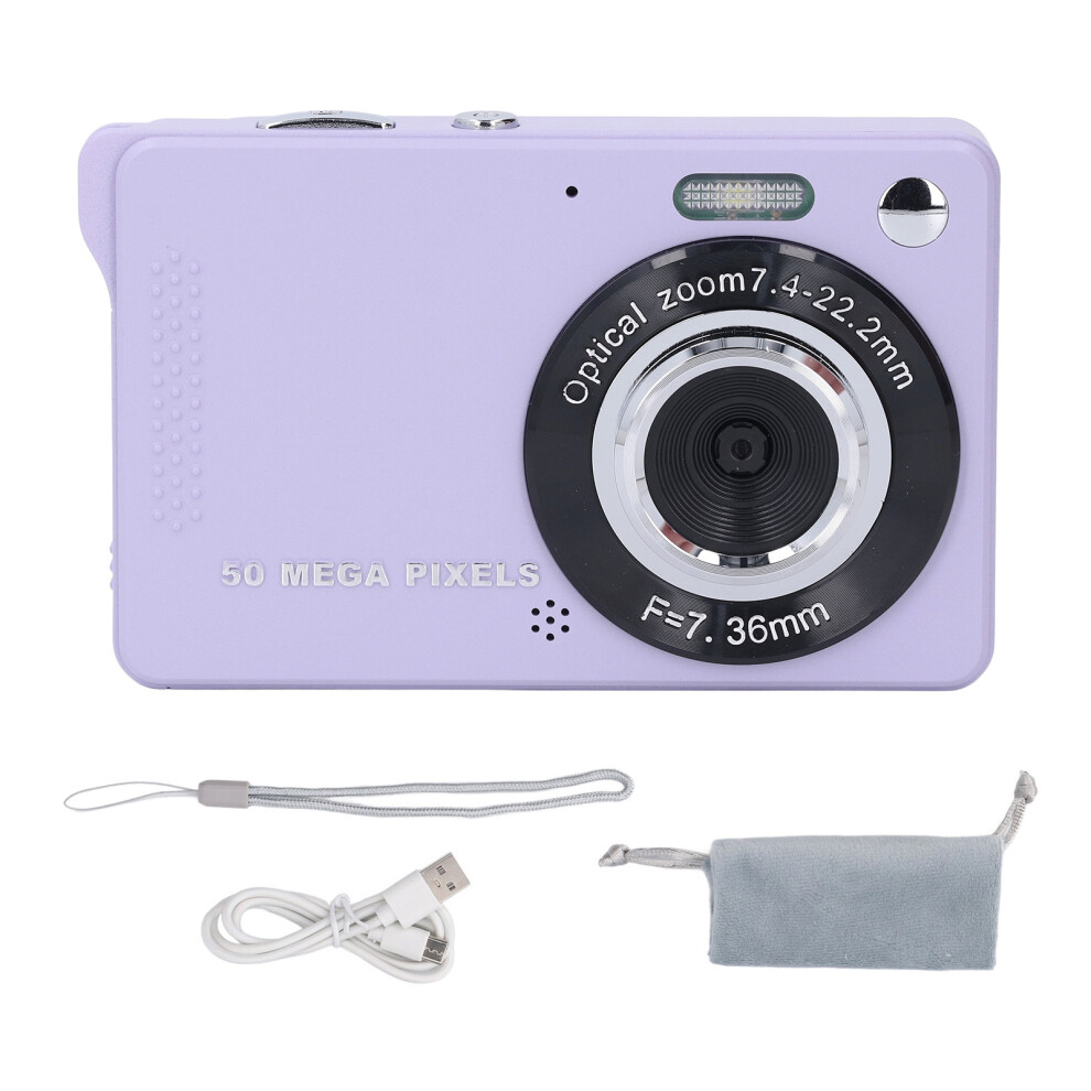 () 50Mp Digital Camera 1080P Autofocus Image Stabilization Pocket Purple/Silver 643505072969