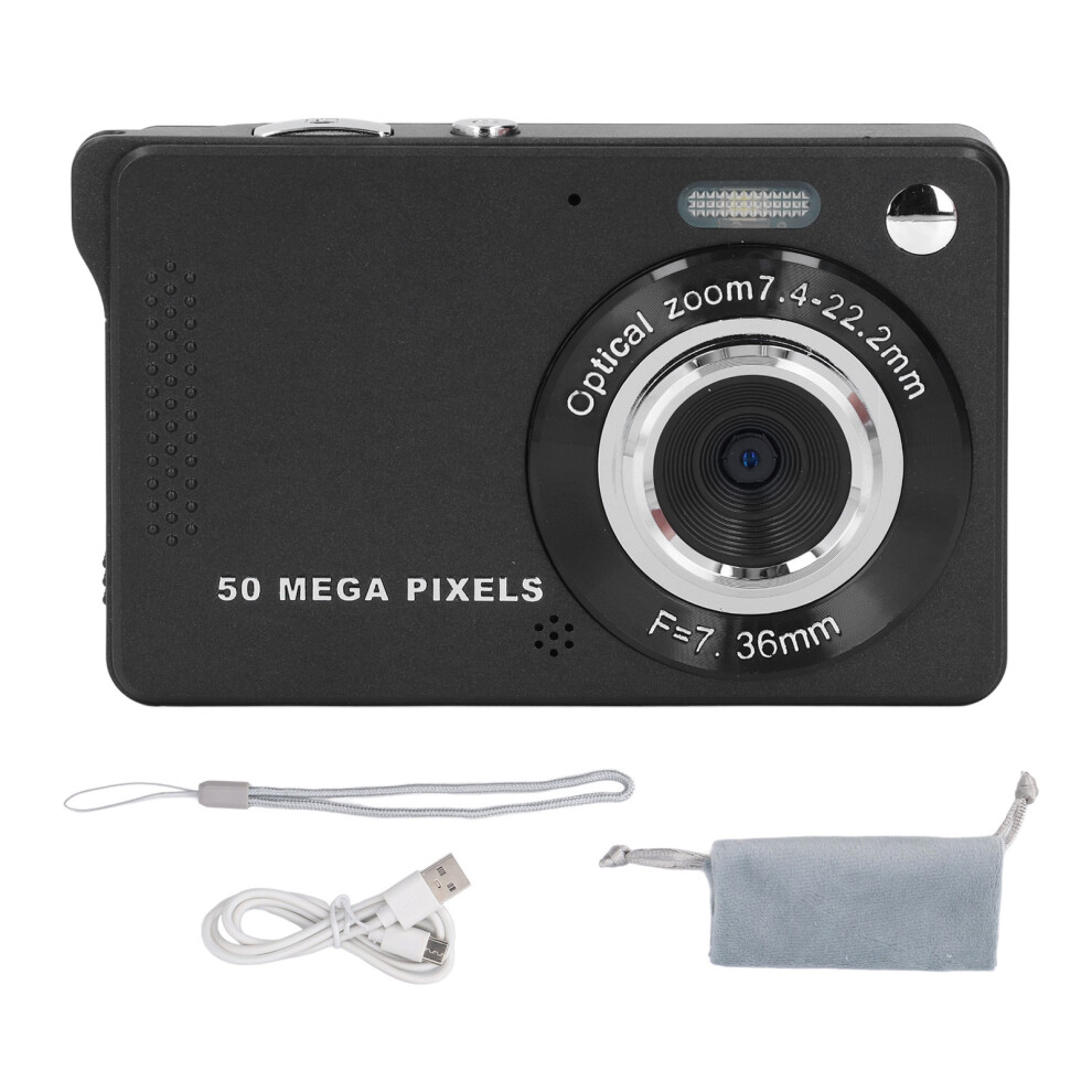 () 50Mp Digital Camera 1080P Autofocus Image Stabilization Pocket Black/Silver 643505072976