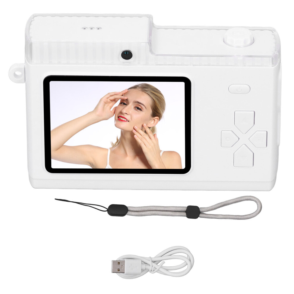(White) Dual Lens Camera 48Mp 1080P 8X Zoom Autofocus 2.4 Inch Pocket White 643505072990