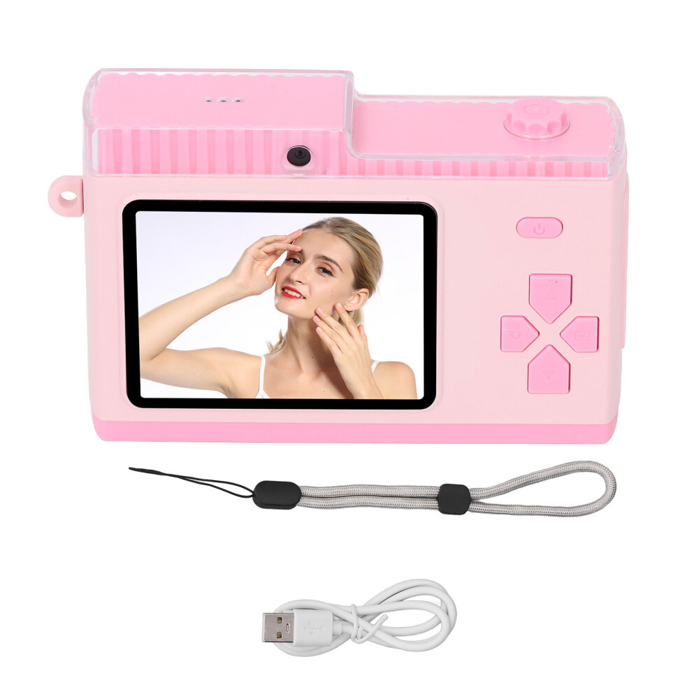 () Dual Lens Camera 48Mp 1080P 8X Zoom Autofocus 2.4 Inch Pocket Pink/White 643505073010