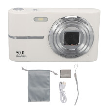 (White) Digital Camera 50MP 1080P Auto Focus 16x Zoom 2.4" Anti Shake Pink