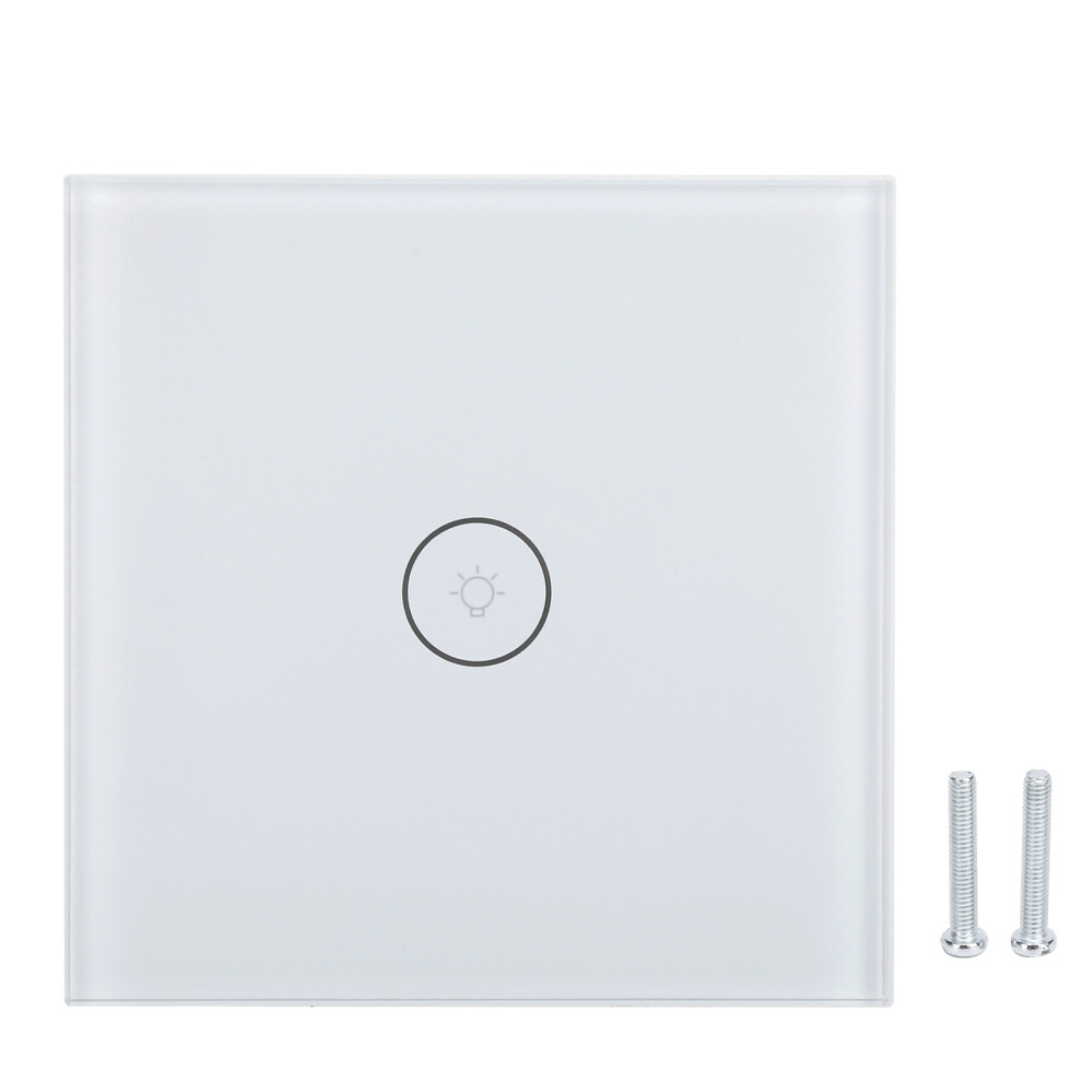 (White) 1 Gang Smart Switch Wifi Touch App Voice Timing 110-240V White 604725145338
