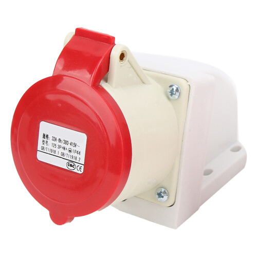 32A 5Pin Industrial Socket 3P+N+E IP44 380V Waterproof Wall Mount 2