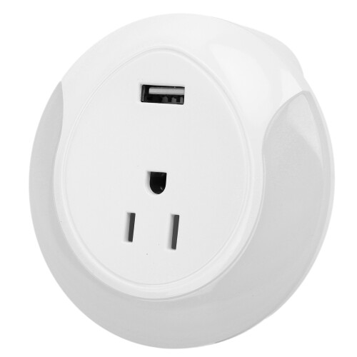 (US Plug) Smart-Steckdose mit App, Timer, USB & Nachtlicht 100-240V 2