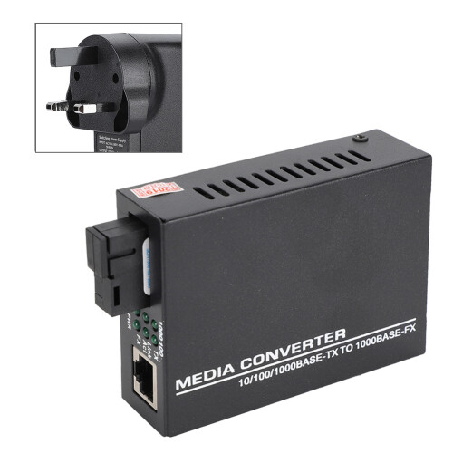 (UK) 1000Mbps Ethernet Glasfaser-Media-Converter Single Mode