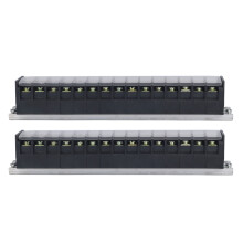 (15 Positions) 2 Pcs Terminal Block 30A 660V Dual Row 15 Positions