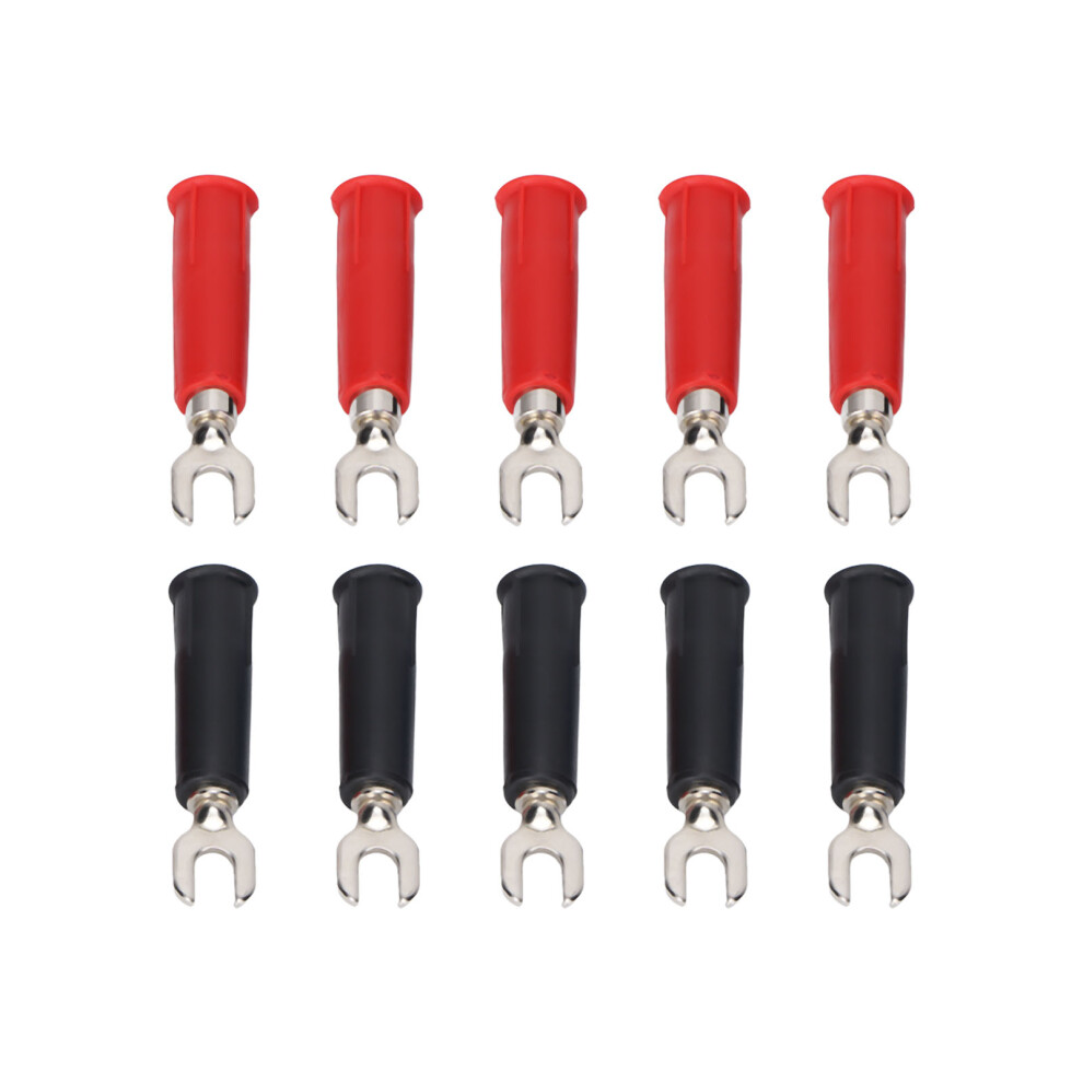 10Pcs 4Mm U/Y Insulated Fork Spade Connectors Banana Plug Multimeter 604725096951