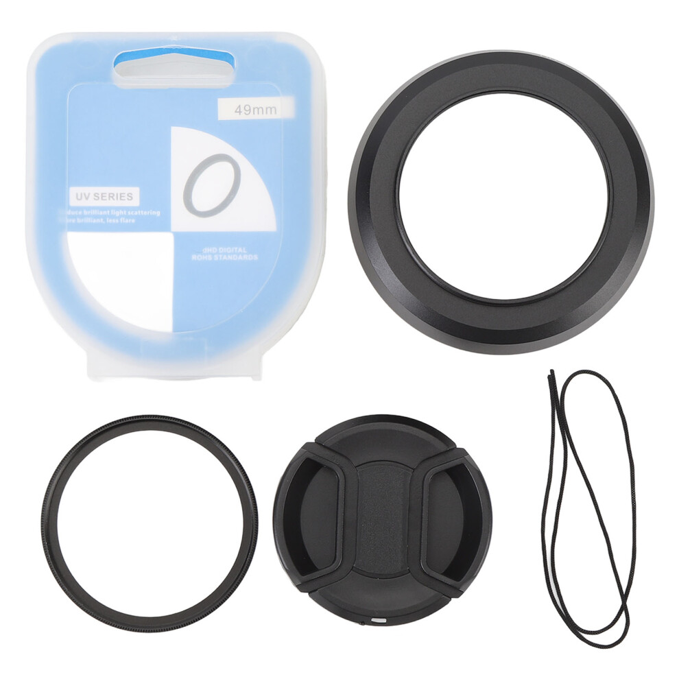 Hn-1 49Mm Lens Hood Uv Filter Cap For 24Mm F2.8 28Mm F2 35Mm F2.8 Light 643505074505