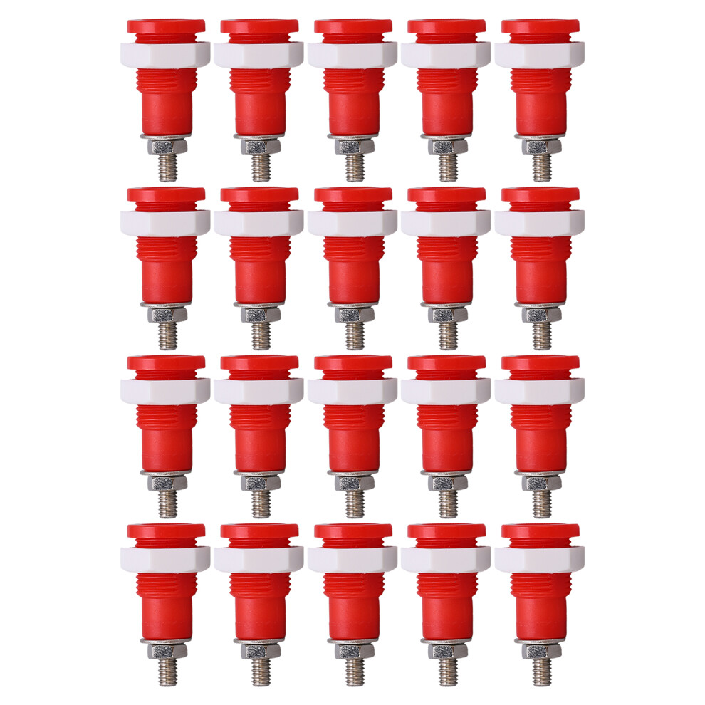 (Red) 20Pcs Banana Socket 4Mm Good Transmission Black 604725097460