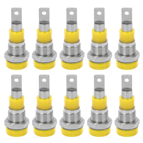 (Yellow) 10 Stk 4mm Bananenstecker rot (hochleitend)