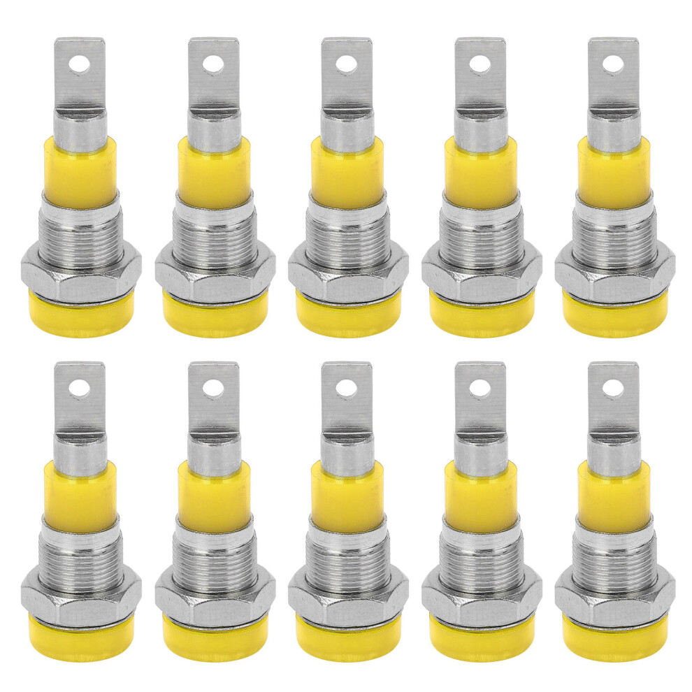 (Yellow) 10Pcs Banana Socket 4Mm High Conductivity Red 604725097408
