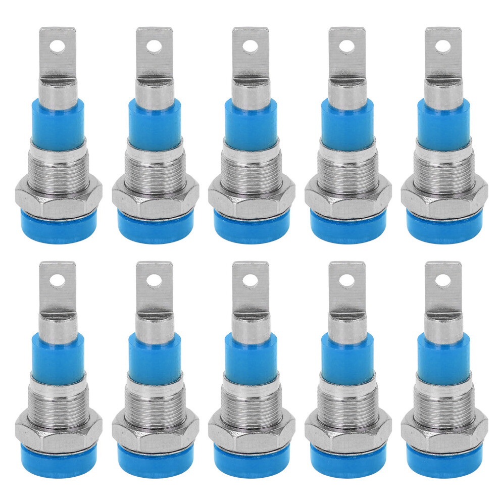 (Blue) 10Pcs Banana Socket 4Mm High Conductivity Red 604725097491