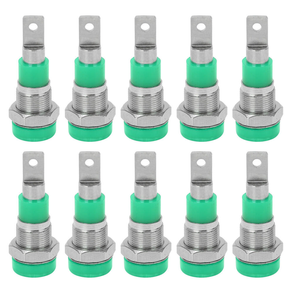 (Green) 10Pcs Banana Socket 4Mm High Conductivity Red 604725097507