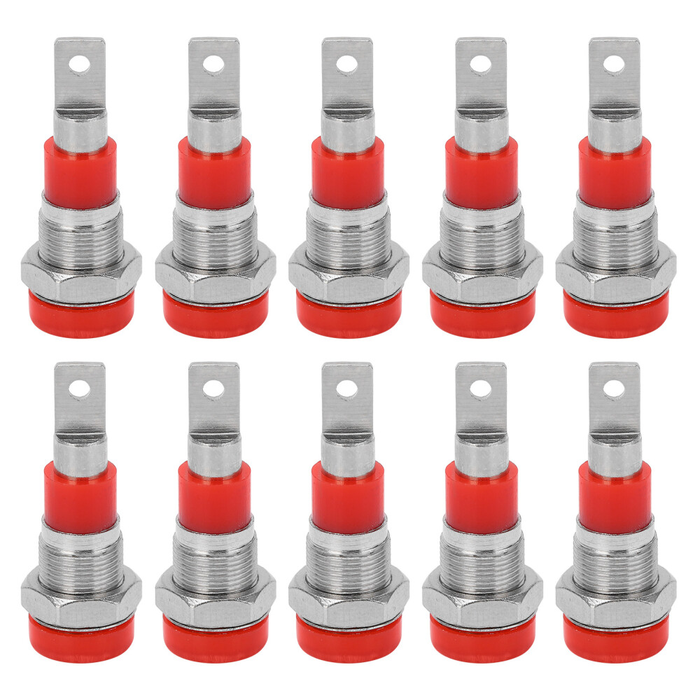 (Red) 10Pcs Banana Socket 4Mm High Conductivity Red 604725097378