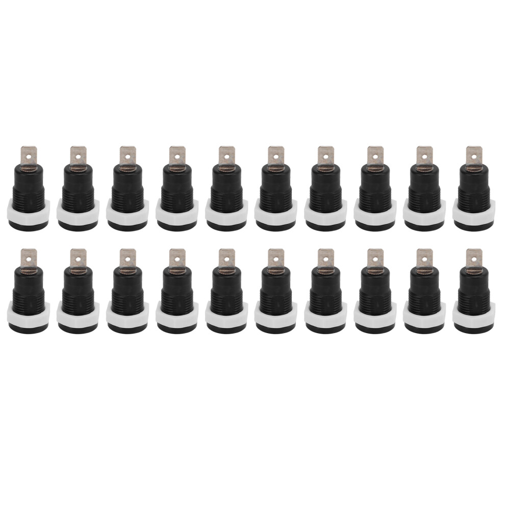 (Black) 20Pcs/Set Female Banana Socket 4Mm Brass Yellow 604725097514