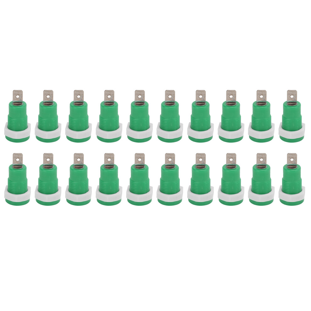 (Green) 20Pcs/Set Female Banana Socket 4Mm Brass Yellow 604725097415