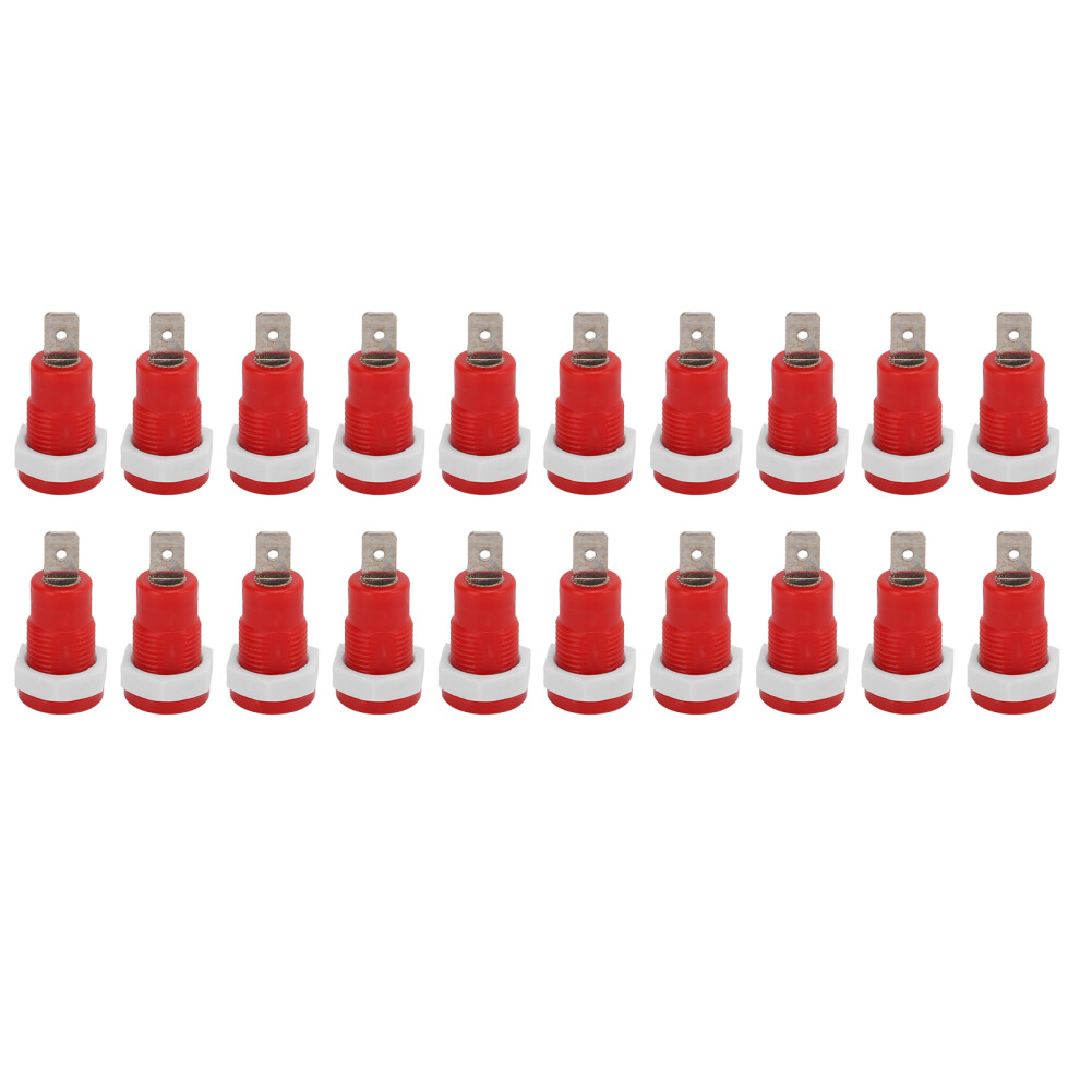 (Red) 20Pcs/Set Female Banana Socket 4Mm Brass Yellow 604725097477