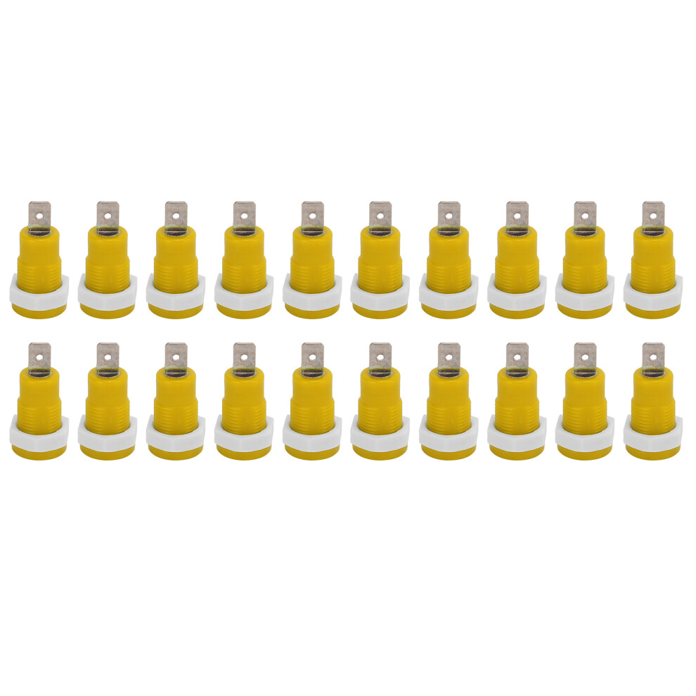 (Yellow) 20Pcs/Set Female Banana Socket 4Mm Brass Yellow 604725097385