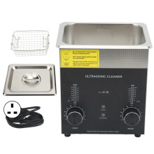 (UK Plug 220V) 2L Ultrasonic Cleaner Timer Heater Stainless Steel UK Plug 220V