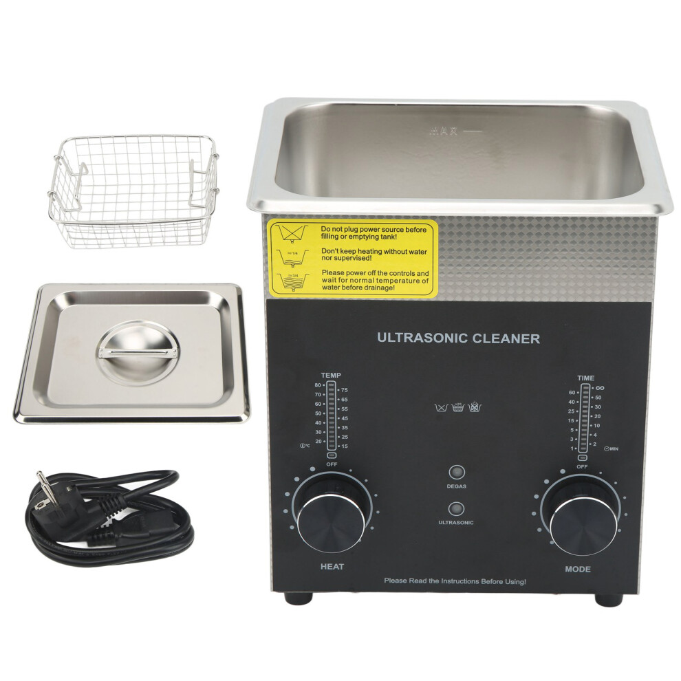 (Eu Plug 220V) 2L Ultrasonic Cleaner Timer Heater Stainless Steel Uk Plug 220V 604725135278