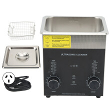 (AU Plug 220V) 2L Ultrasonic Cleaner Timer Heater Stainless Steel UK Plug 220V