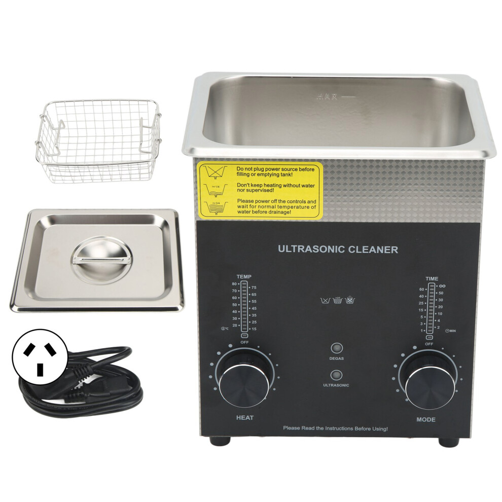 (Au Plug 220V) 2L Ultrasonic Cleaner Timer Heater Stainless Steel Uk Plug 220V 604725135261