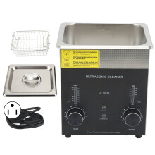 (US Plug 110V) 2L Ultrasonic Cleaner Timer Heater Stainless Steel UK Plug 220V