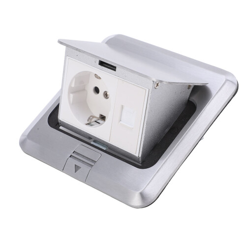 Bodendose wasserdicht 16A Silber 1