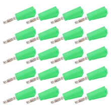 (Green) 20pcs 4mm Banana Plug Low Loss Stable Current Compact Connector Red
