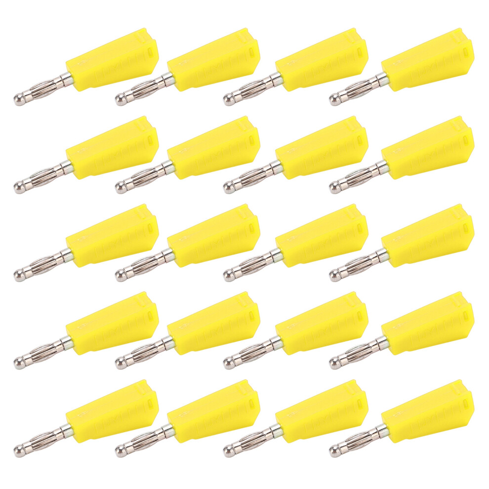 () 20Pcs 4Mm Banana Plug Low Loss Stable Current Compact Connector Yellow/Red 604725097705