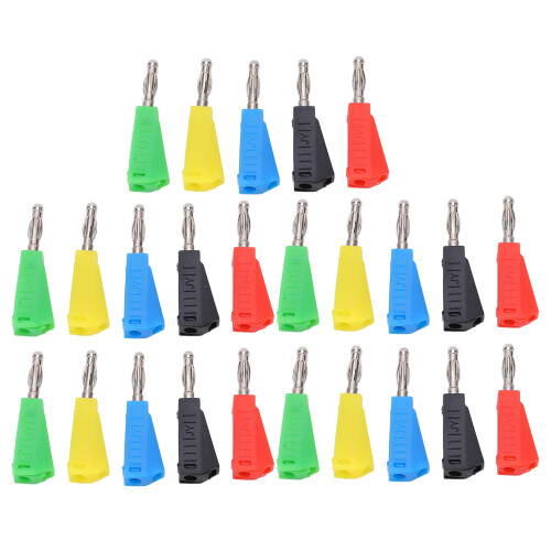 5x 4mm-Banana-Stecker kupfer, stapelbar 1