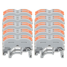 (2 in 2 Out) DIN Rail Lever Wire Connector Splicing Terminal 2 in 2 out