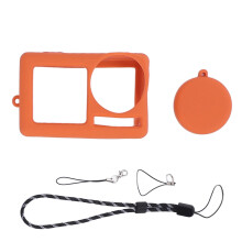 (Orange) Silicone Cover for Action 5 Pro Anti-Drop Lens Protector Gray