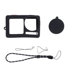 (Black) Silicone Cover for Action 5 Pro Anti-Drop Lens Protector Gray