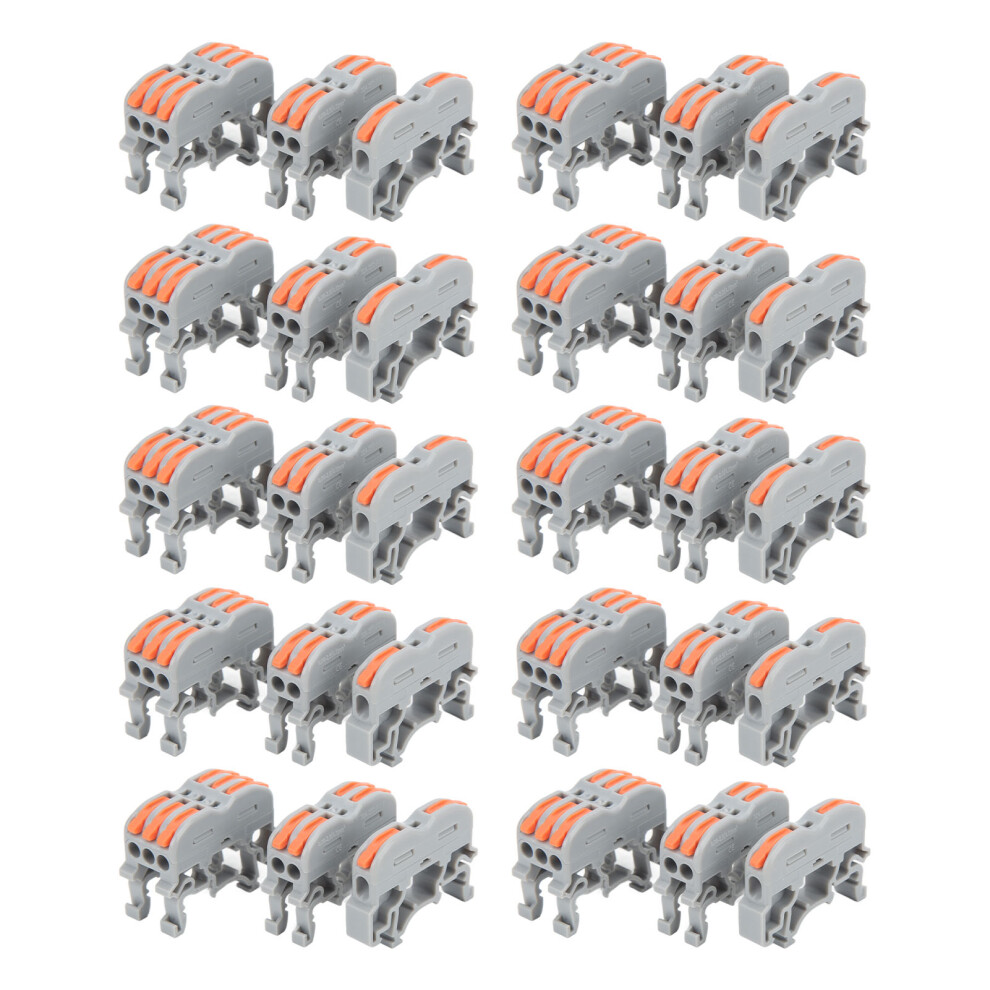 30Pcs Rail Type Wire Splice Connector Terminal Block For Lighting 604725136800