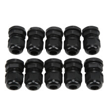 (PG11B-10) 10Pcs/Set Waterproof Cable Glands PA Nylon PG11B-10