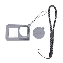 (Gray) Silicone Case for Action 5 Pro Washable Anti-Collision Cover Lens Cap