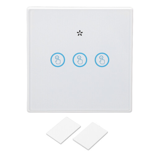 (3 Gang) Smart Wireless Touch Panel Switch 433MHz Waterproof 3 Gang