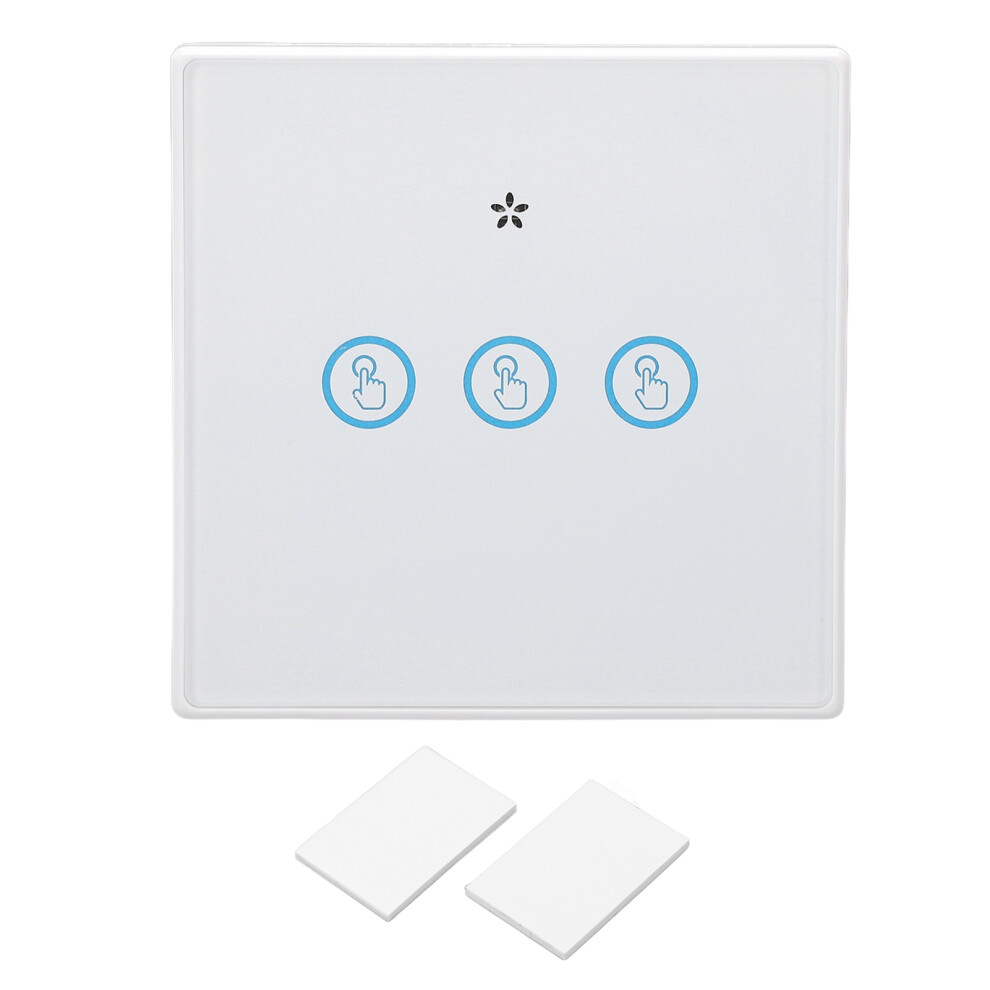 (3 Gang) Smart Wireless Touch Panel Switch 433MHz Waterproof 3 Gang-image-OPC-PMK5DPC-NEW