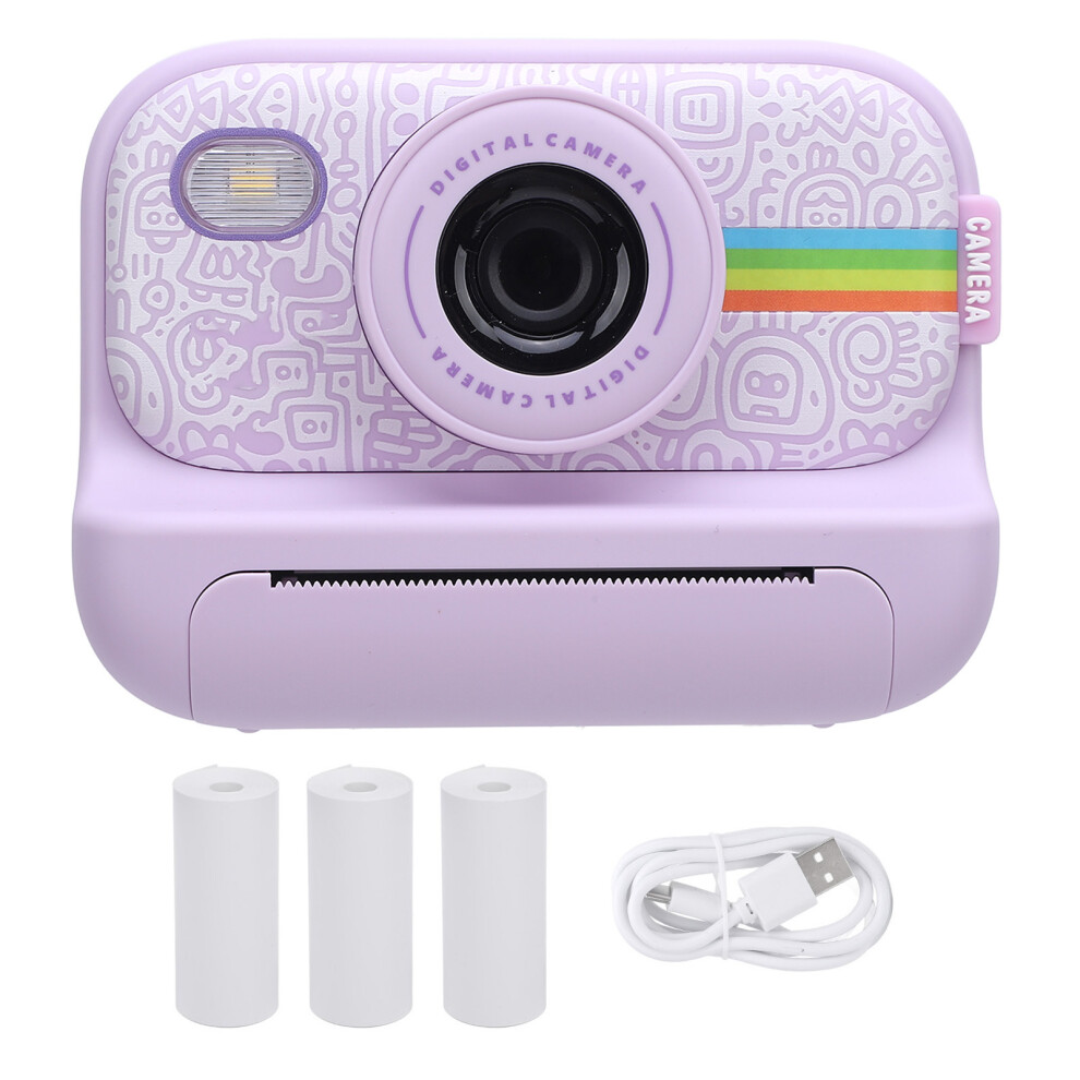 () 1080P Instant Print Camera 48Mp 2.0 Inch Ips Screen Purple/Black 643505070606