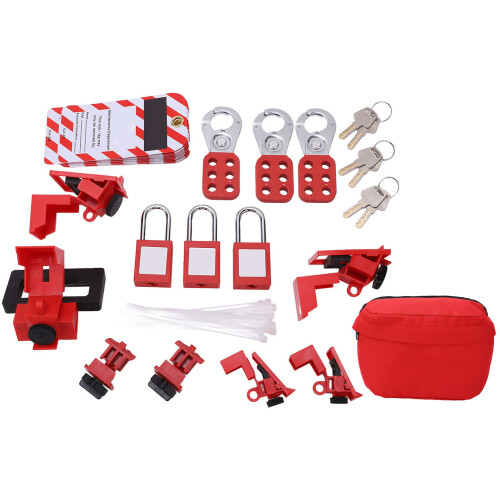 Loto-Set: Tag Hasp Padlock & Aufbewahrungstasche