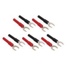 10 Stk 4mm Y-Banana-Stecker Kupfer Nickel