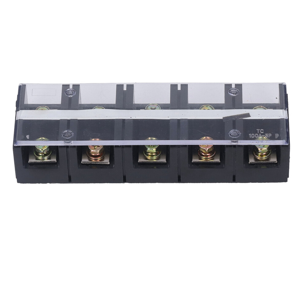 (5 Bits (1005)) 100A 600V Tc Terminal Strip Pc Red Copper Dual Row Screw Terminal 604725093196