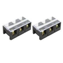 (3 Positions(603)) 2 Pcs Terminal Block 60A 600V Dual Row Compact Barrier Strip PC Shell