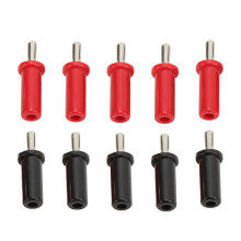 10 Stk. 4mm vergoldete Bananenstecker rot/schwarz