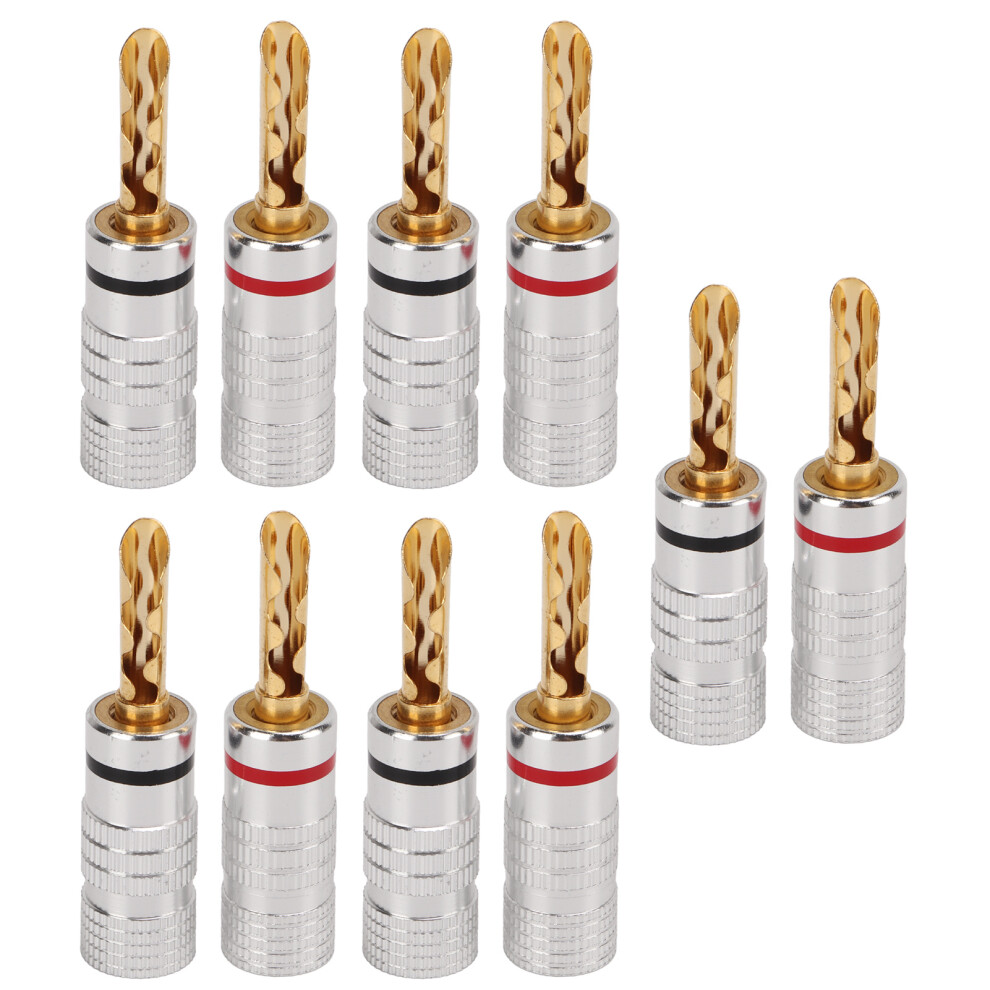 4Mm Gold Plated Banana Plugs For 12-18 Awg Speaker Wire 604725095787