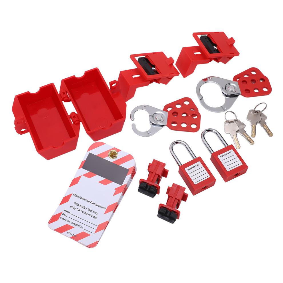 Electrical Lockout Tagout Kit Circuit Breaker Lock Hasps Tags Padlocks 604725139290