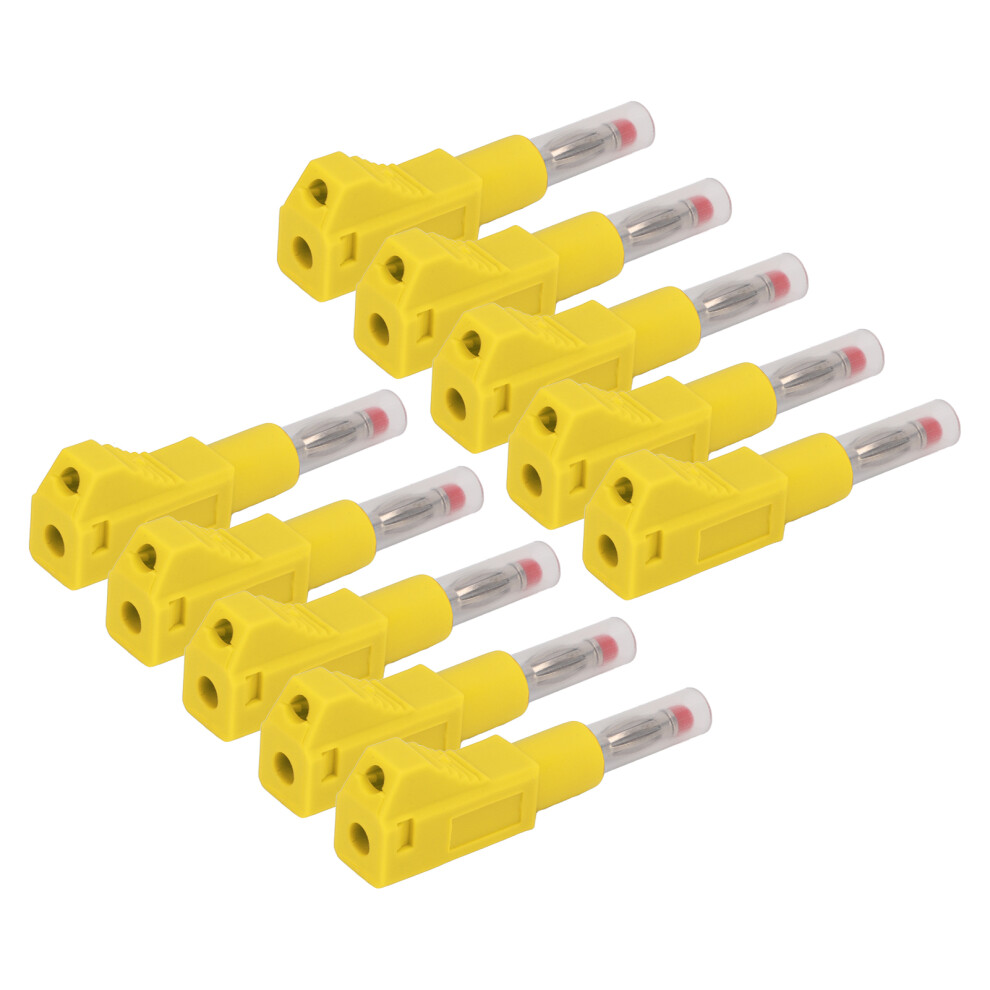 (Yellow) 10Pcs Telescopic Banana Plugs 4Mm Cat Ii 600V 32A Pe Red 604725095879